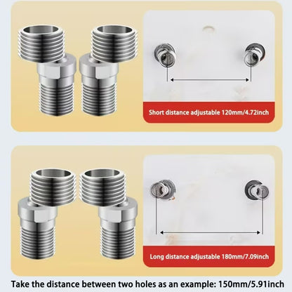Adjustable Half Sides for Wall Mixer in Stainless Steel | Standard 1/2" inch (wall side) by 3/4" inch (mixer side)