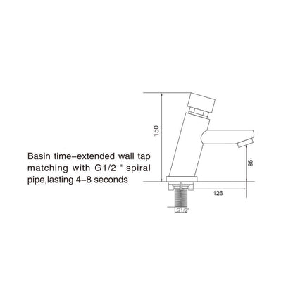 Auto Off Push Button Faucet in Brass | Auto Off in 5 to 8 Seconds | Single Line | Deck Mounted | for Bathrooms and Kitchens