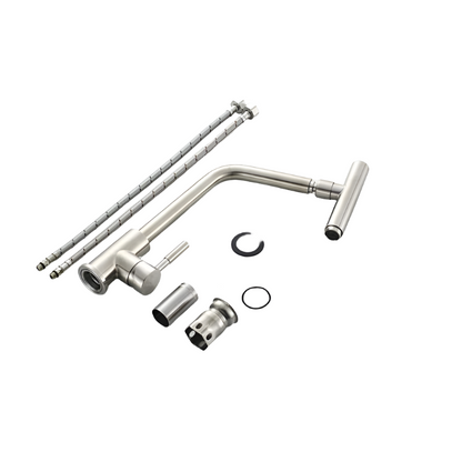Eye Top Premium 14" inches Stainless Steel Kitchen Faucet in Steel Silver | Hot and Cold Mixer | 360° Moveable