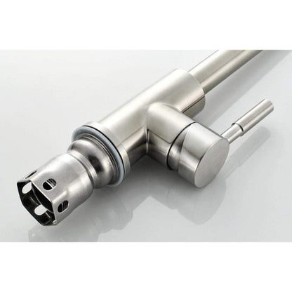 Eye Top Premium 14" inches Stainless Steel Kitchen Faucet in Steel Silver | Hot and Cold Mixer | 360° Moveable