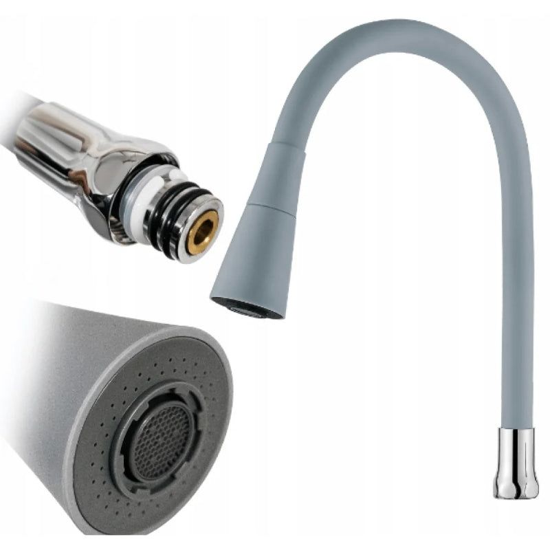 360° Flexible Rubber Neck for Faucets in Stainless Steel for Kitchen and Bathroom | Dual Function Sprayer