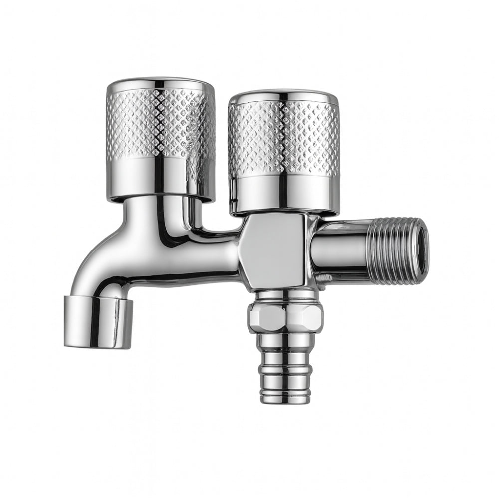 Premium Double Bib Cock in Stainless Steel | Black, Golden, Gun Grey & Chrome | for Bathrooms or Wash Areas