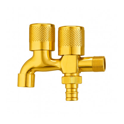 Premium Double Bib Cock in Stainless Steel | Black, Golden, Gun Grey & Chrome | for Bathrooms or Wash Areas