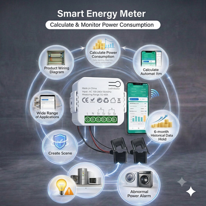 Smart Wi-fi Energy Meter Bidirectional 2 Channel Export and Import Power