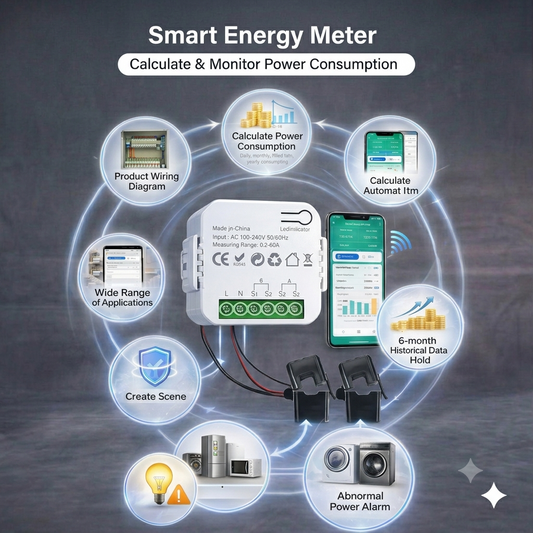 Smart Wi-fi Energy Meter Bidirectional 2 Channel Export and Import Power
