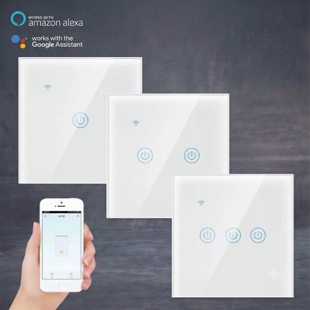Smart Wi-fi Wall Touch Switch (White & Black)