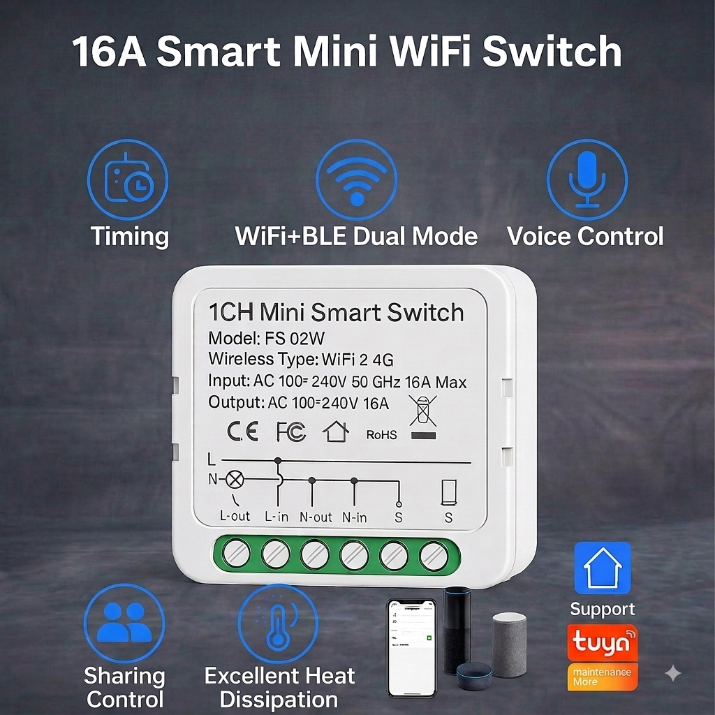 Smart Wi-fi Mini Switch 16A