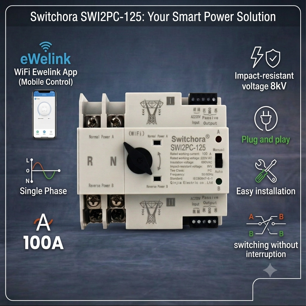 Smart Wi-Fi Automatic Transfer Switch (Single & Three Phase)