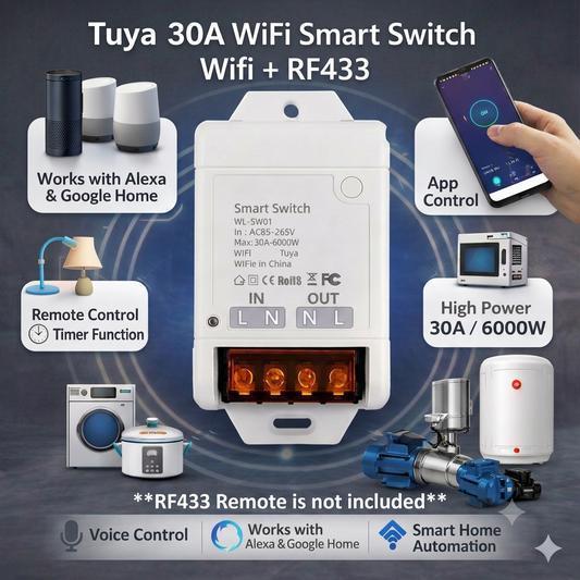 Smart Wi-fi 30A Switch Module (WIFI + RF433)