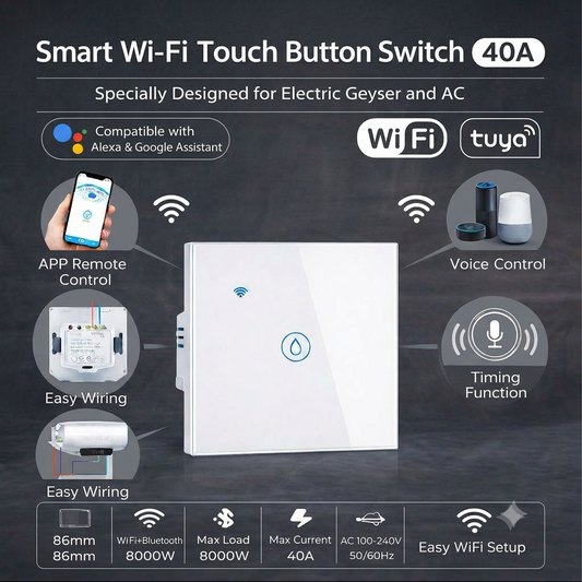 Smart Wi-fi 40A Switch Panel (White / Black)