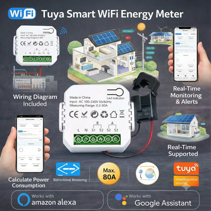 Smart Wi-fi Energy Meter Bidirectional 1 Channel Export and Import Power