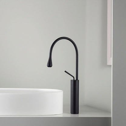 Premium Slim Neck Basin Mixer 17" inches in Matt Black | Stainless Steel | Hot and Cold Mixer