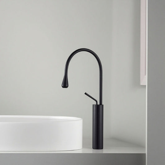 Premium Slim Neck Basin Mixer 17" inches in Matt Black | Stainless Steel | Hot and Cold Mixer