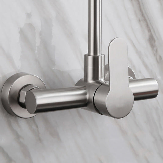 Premium 12" inches Kitchen Faucet in Stainless Steel | Brushed Nickle | Hot and Cold Mixer | Wall Mounted | 360° Moveable