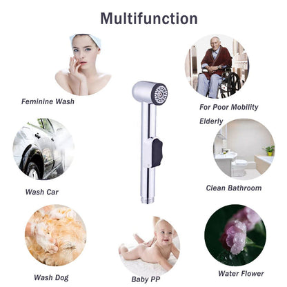 Premium Muslim Shower Head 7"inches in Chrome | Durable ABS Plastic | High Water Pressure | Easy Installation