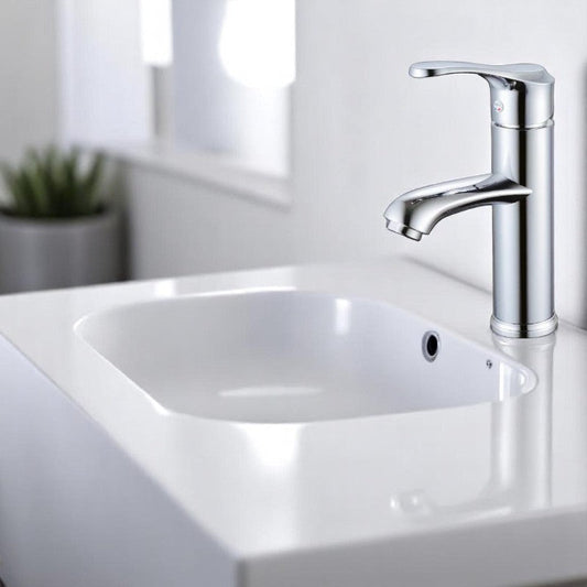 Elegant PVC Basin Mixer in Shiny Chrome | Hot and Cold Mixer | Easy to Install