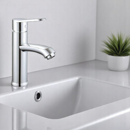 Elegant PVC Basin Mixer in Shiny Chrome | Hot and Cold Mixer | Easy to Install