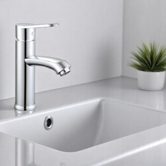Elegant PVC Basin Mixer in Shiny Chrome | Hot and Cold Mixer | Easy to Install