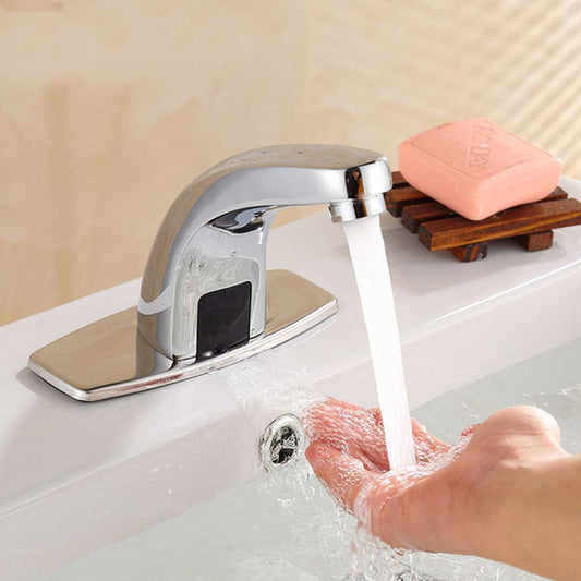 Automatic Bathroom Faucet in Stainless Steel Shiny Chrome | Single Line