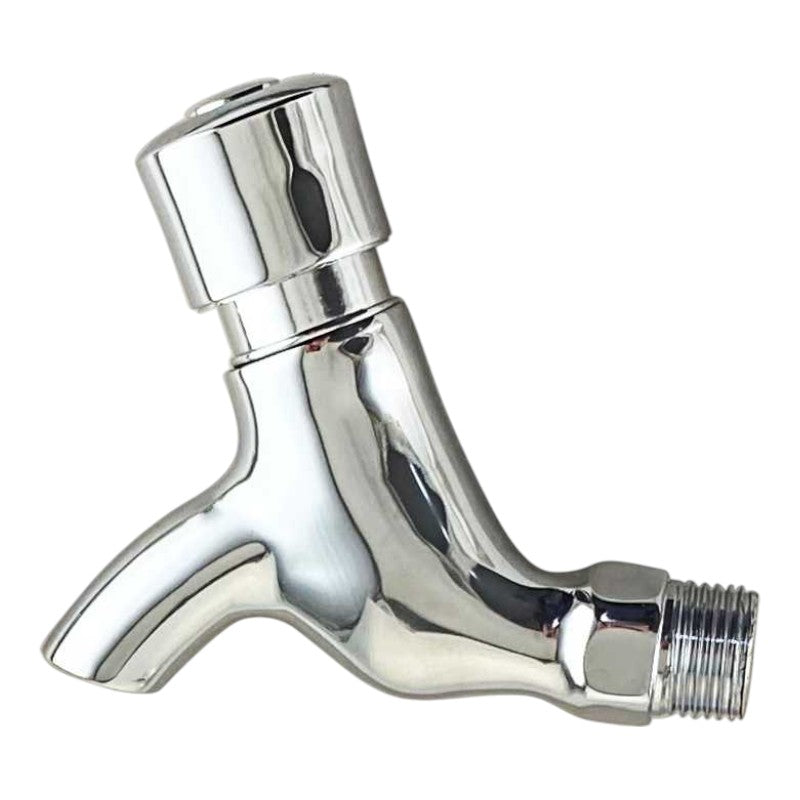 Auto Off Push Button Bibcock in Stainless Steel | Auto Off in 5 to 8 Seconds | Wall Mounted | for Bathrooms and Kitchens