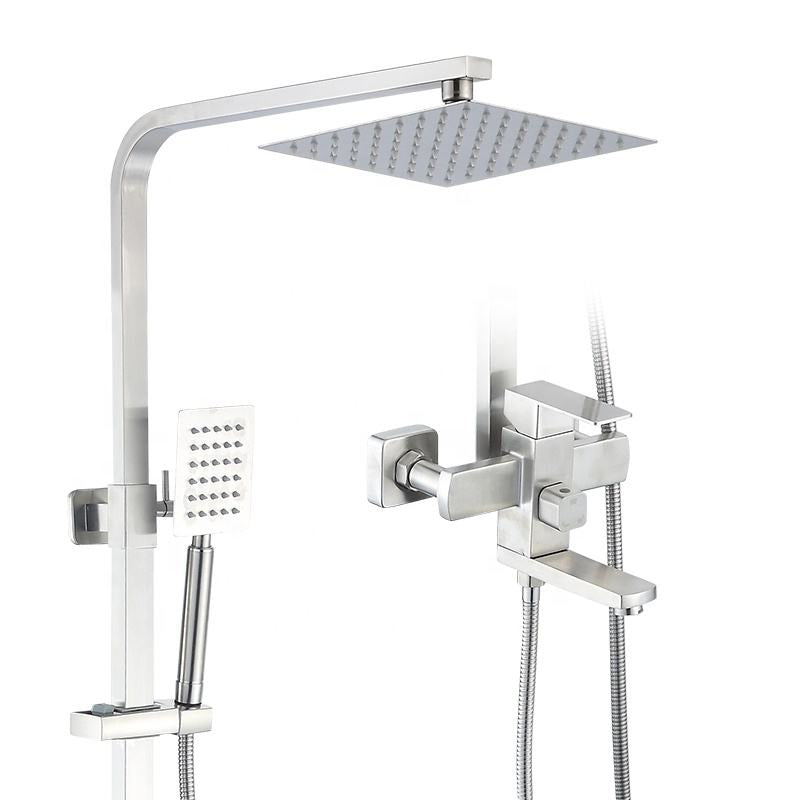 Complete Bathroom Shower Set with Toilet Shower and Basin Faucet in Stainless Steel | Hot and Cold Mixer