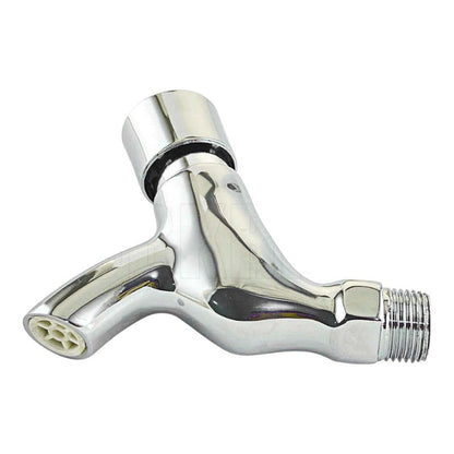 Auto Off Push Button Bibcock in Stainless Steel | Auto Off in 5 to 8 Seconds | Wall Mounted | for Bathrooms and Kitchens