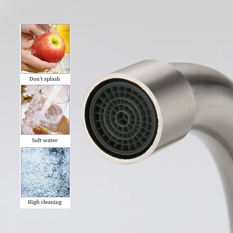 Premium 12" inches Kitchen Faucet in Stainless Steel | Brushed Nickle | Hot and Cold Mixer | Wall Mounted | 360° Moveable