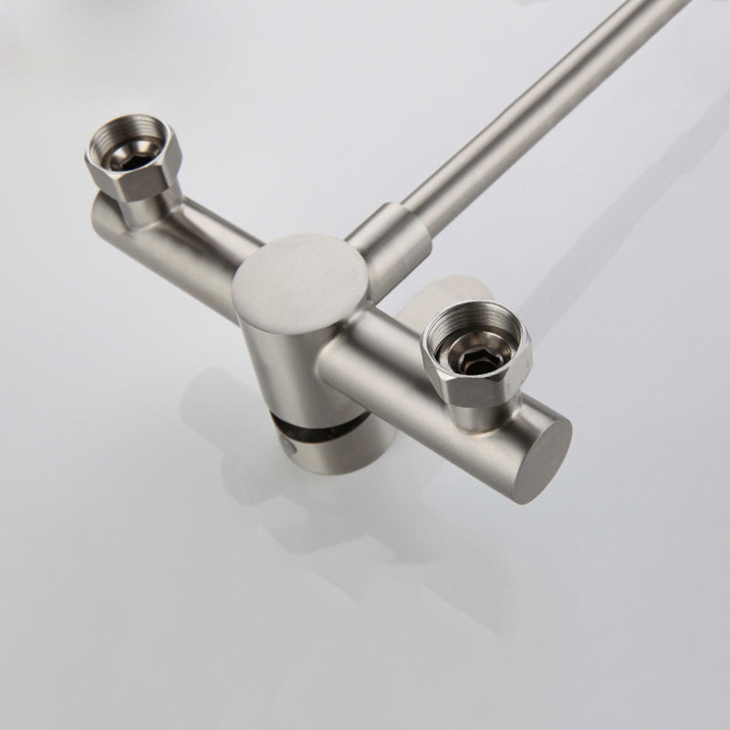 Premium 12" inches Kitchen Faucet in Stainless Steel | Brushed Nickle | Hot and Cold Mixer | Wall Mounted | 360° Moveable
