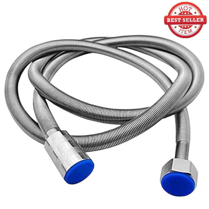 1 Meter Spring Water Pipe for Muslim Showers in Silver Matt Stainless Steel