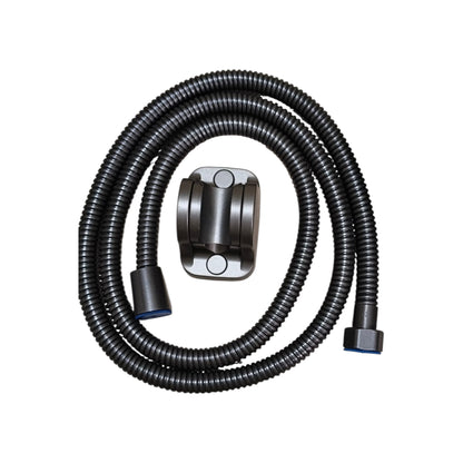 Premium Bath Shower Complete Set in Gun Metallic | 10" inch Shower + 1.5 Meter Pipe + Holder | Made in Durable ABS Plastic |  Multi Water Flow | High Water Pressure | Easy Installation