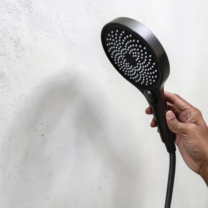 Premium Bath Shower Complete Set in Gun Metallic | 10" inch Shower + 1.5 Meter Pipe + Holder | Made in Durable ABS Plastic |  Multi Water Flow | High Water Pressure | Easy Installation
