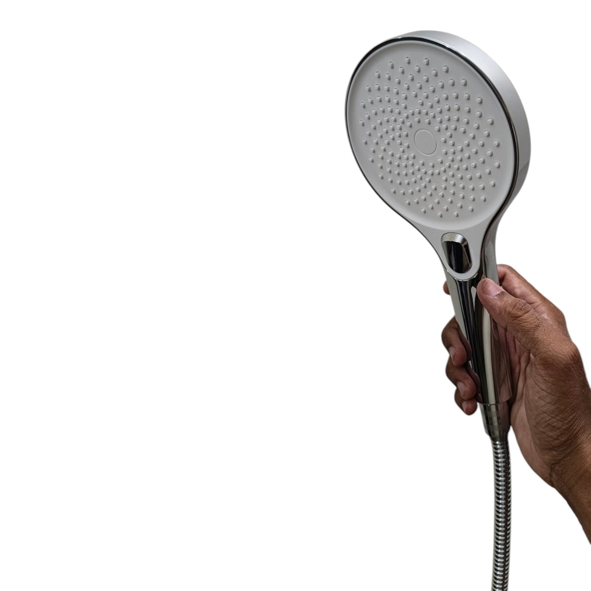 Premium Bath Shower Complete Set in Shiny Chrome | 10" inch Shower + 1.5 Meter Pipe + Holder | Made in Durable ABS Plastic |  Multi Water Flow | High Water Pressure | Easy Installation