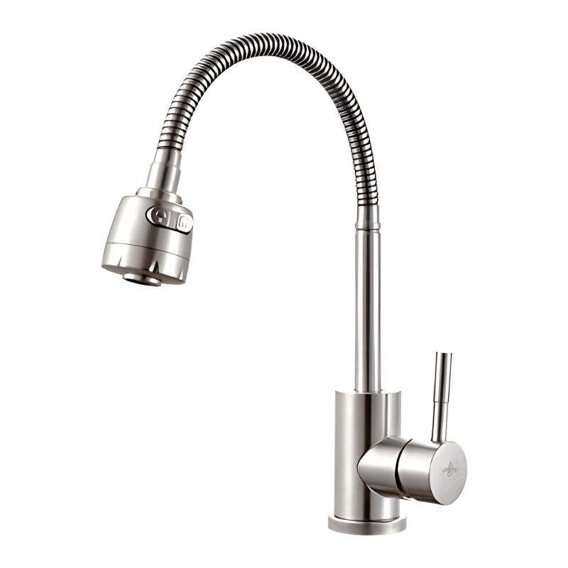 Premium Flexible Neck Kitchen Mixer in Stainless Steel | Hot and Cold Mixer | 360° Moveable