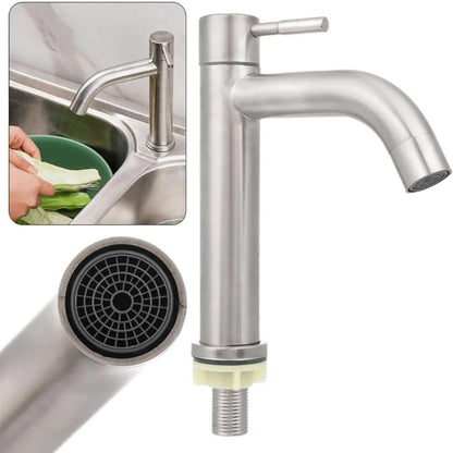 Top Pillar Cock in Stainless Steel for Kitchen and Bathrooms | Single Line