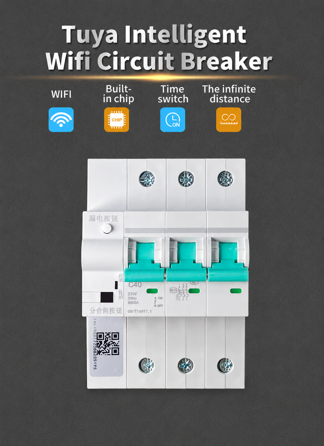 Switchora Smart WiFi Circuit Breaker 3 Phase 63A – MCB DIN Rail, Remote Control, Tuya Smart Life