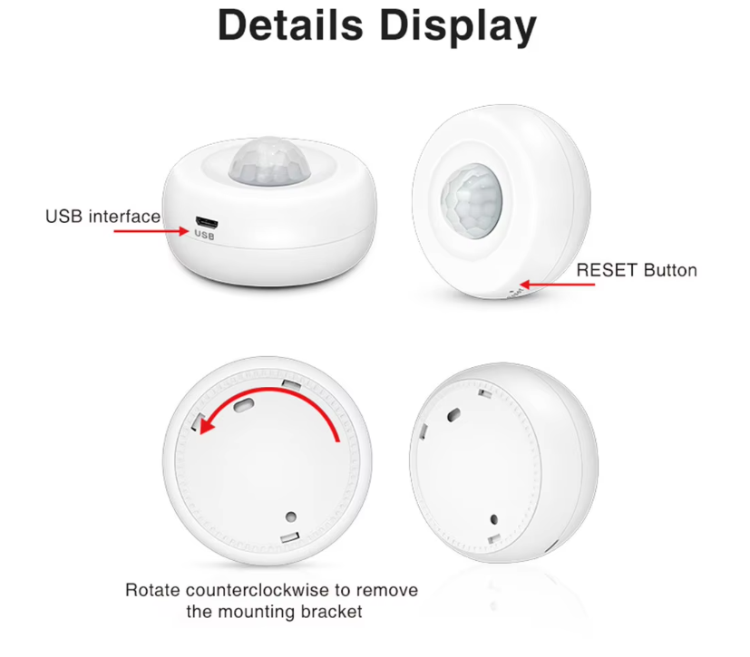 Smart Wi-fi 360 Degree PIR Human Body Sensor