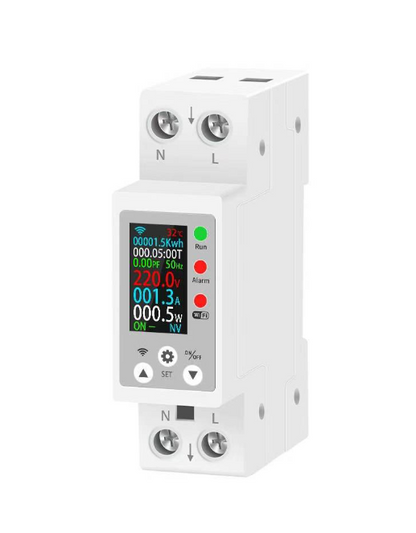 Switchora Smart WiFi Meter Rail 1P 63A – Unit Lock, Digital Display, Remote Control via Tuya