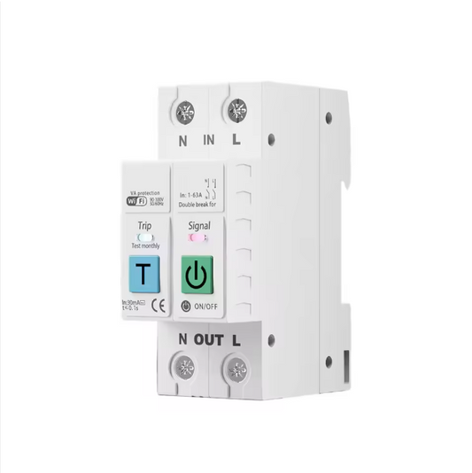 Switchora Smart WiFi Circuit Breaker 2P 63A – Leakage Protection, Energy Meter, Tuya Smart Life