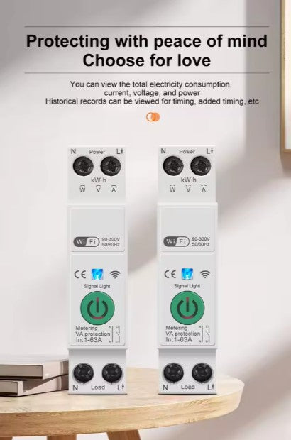Switchora 1P+N WIFI Smart Switch Energy Meter KWh Metering Monitoring Circuit Breaker Timer Relay MCB TUYA Smart Life