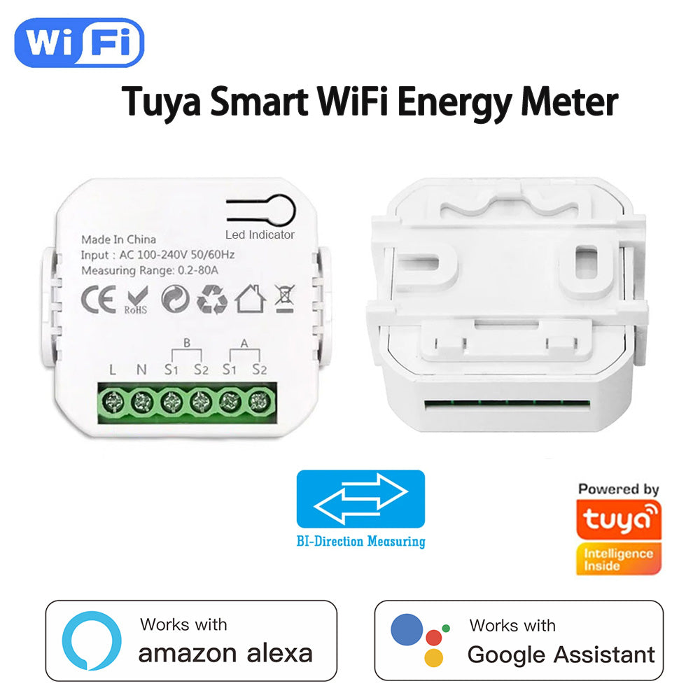 Smart Wi-fi Energy Meter Bidirectional 1 Channel Export and Import Power