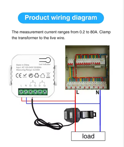 Smart Wi-fi Energy Meter Bidirectional 1 Channel Export and Import Power