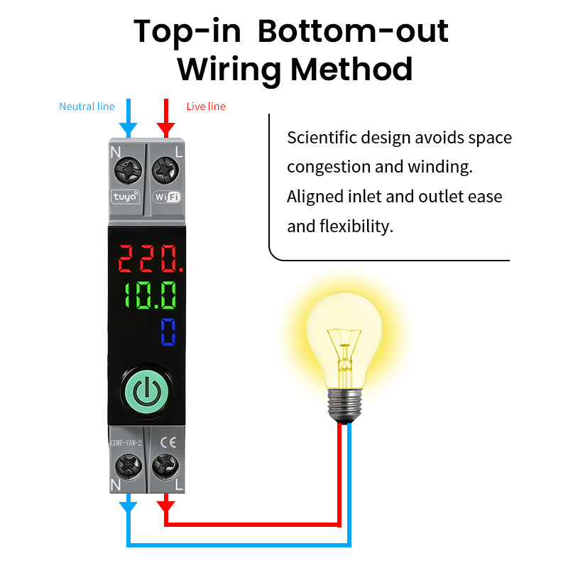 Switchora Smart WiFi Meter Rail 1P 63A – Unit Lock, Digital Screen, Energy Monitor, Tuya App