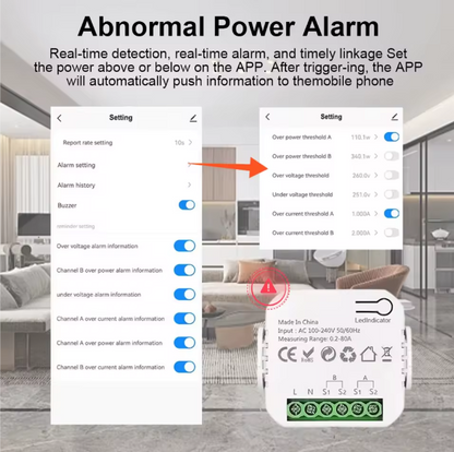 Smart Wi-fi Energy Meter Bidirectional 2 Channel Export and Import Power