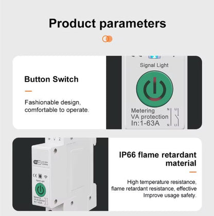 Switchora 1P+N WIFI Smart Switch Energy Meter KWh Metering Monitoring Circuit Breaker Timer Relay MCB TUYA Smart Life