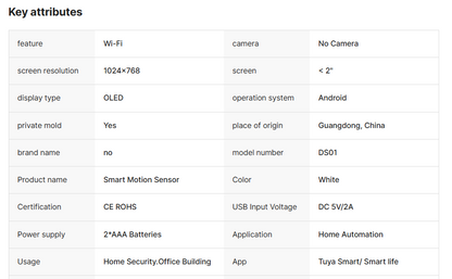 Smart Wi-fi 360 Degree PIR Human Body Sensor