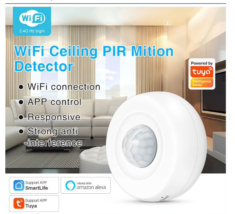 Smart Wi-fi 360 Degree PIR Human Body Sensor