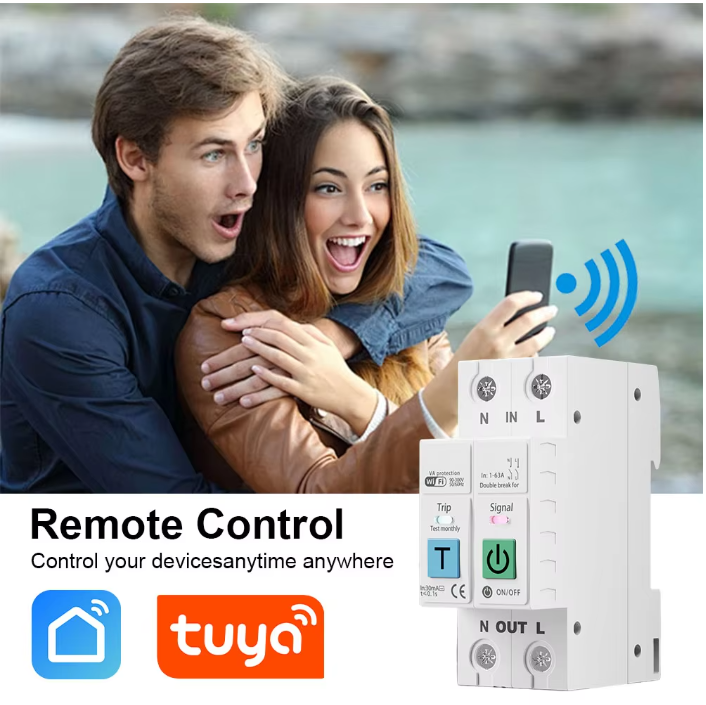 Switchora Smart WiFi Circuit Breaker 2P 63A – Leakage Protection, Energy Meter, Tuya Smart Life
