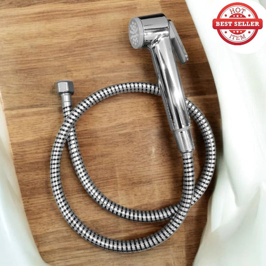 Premium Muslim Shower Set 6"inches Shower Head + 1 Meter PVC Pipe | High Water Pressure | Easy Installation | Bathroom and Toilets