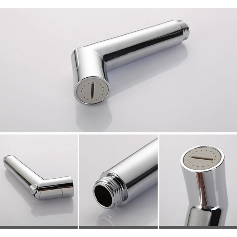 Adjustable Flow 6" inches Toilet Shower Head in Shiny Chrome | High Water Pressure | Durable ABS Plastic | Easy Installation