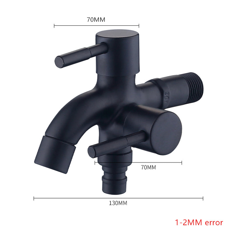 Double Bib Tap In Matt Black Stainless Steel